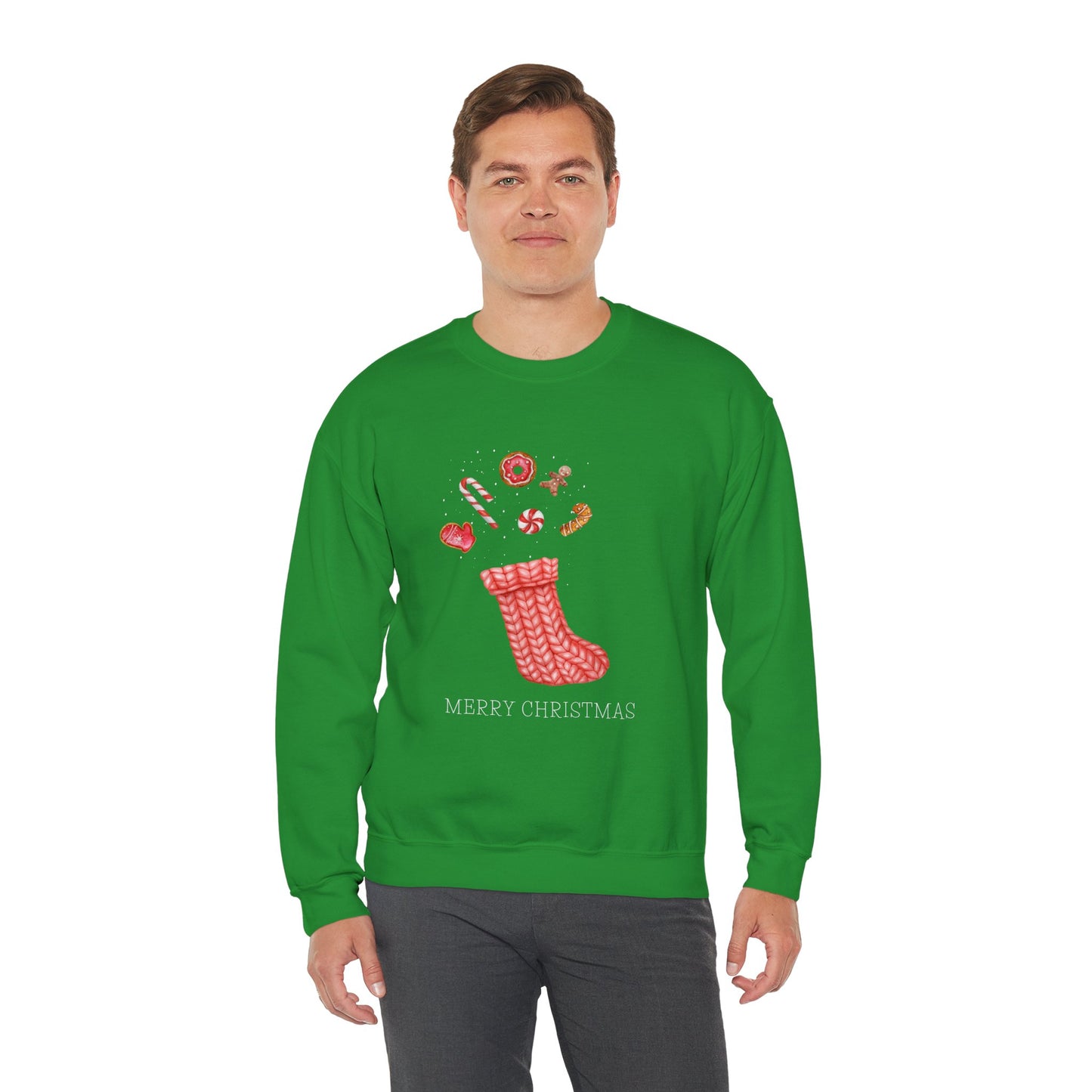 Cozy Christmas Sock 🎄🧦🍩 Unisex Heavy Blend Crewneck Sweatshirt