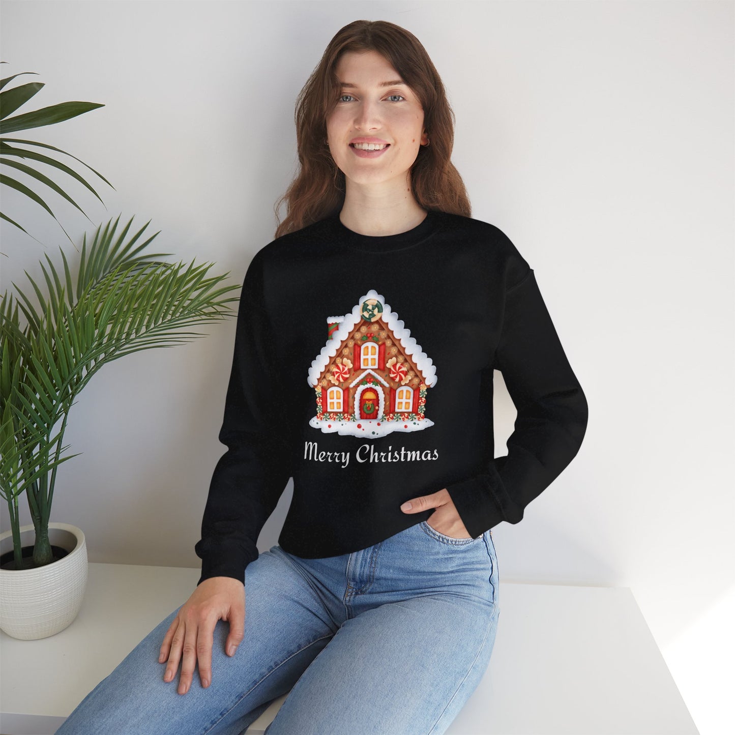 Christmas Gingerbread House 🎄🍬✨ Unisex Heavy Blend Crewneck Sweatshirt