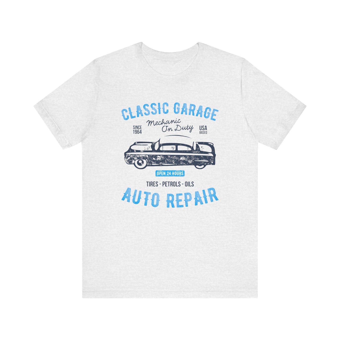 Unisex Jersey Short Sleeve Tee Classic Garage Auto Repair Blue Print