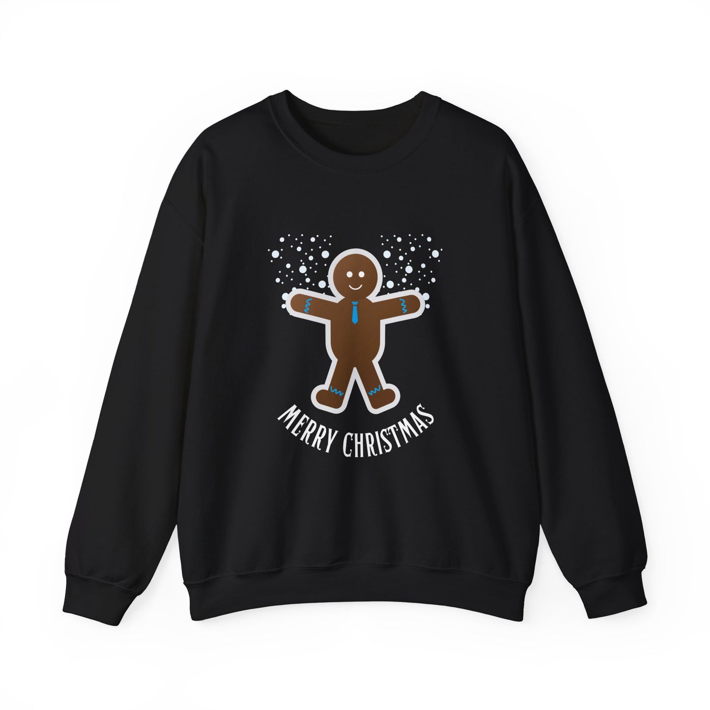 Unisex Heavy Blend Crewneck Sweatshirt Merry Christmas Happy Gingerbread Man 🎄🍪✨