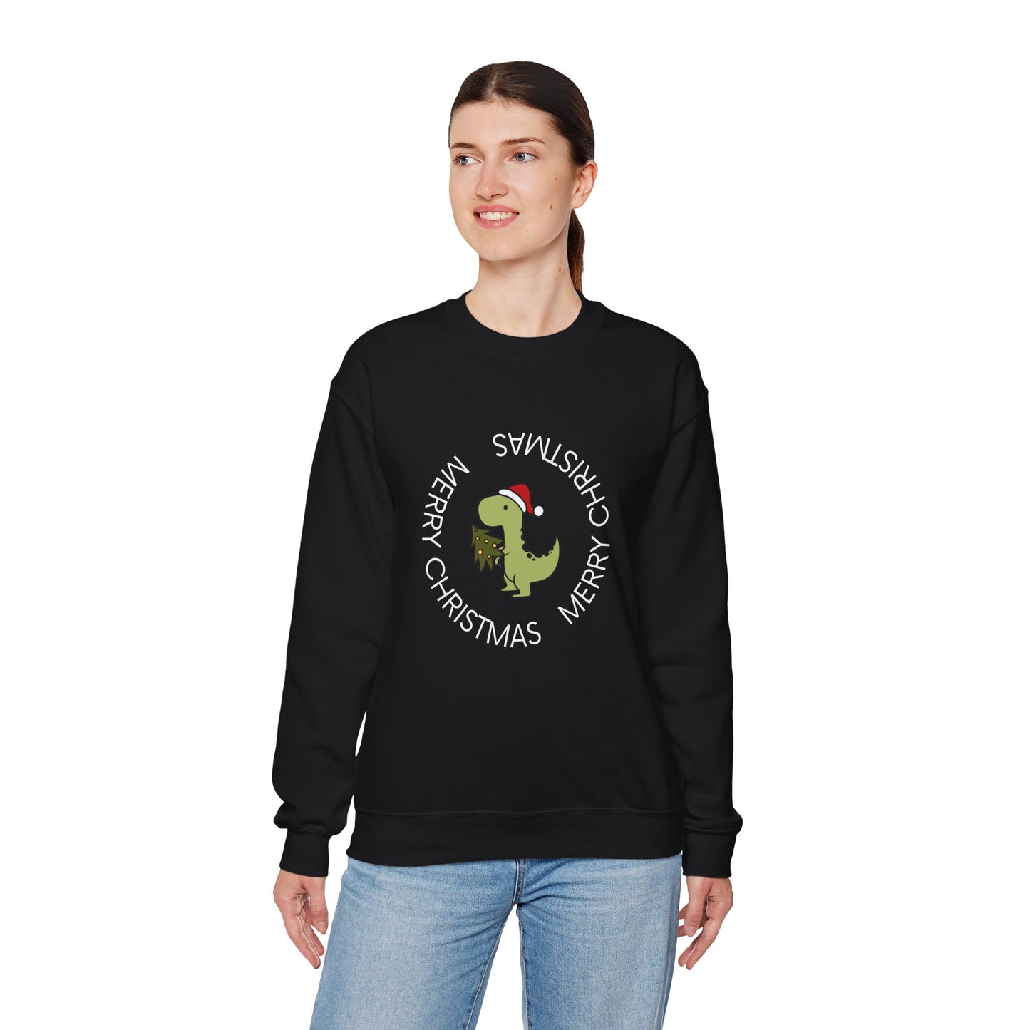 Dino-Merry Christmas 🎄🦖🎅 Unisex Heavy Blend Crewneck Sweatshirt