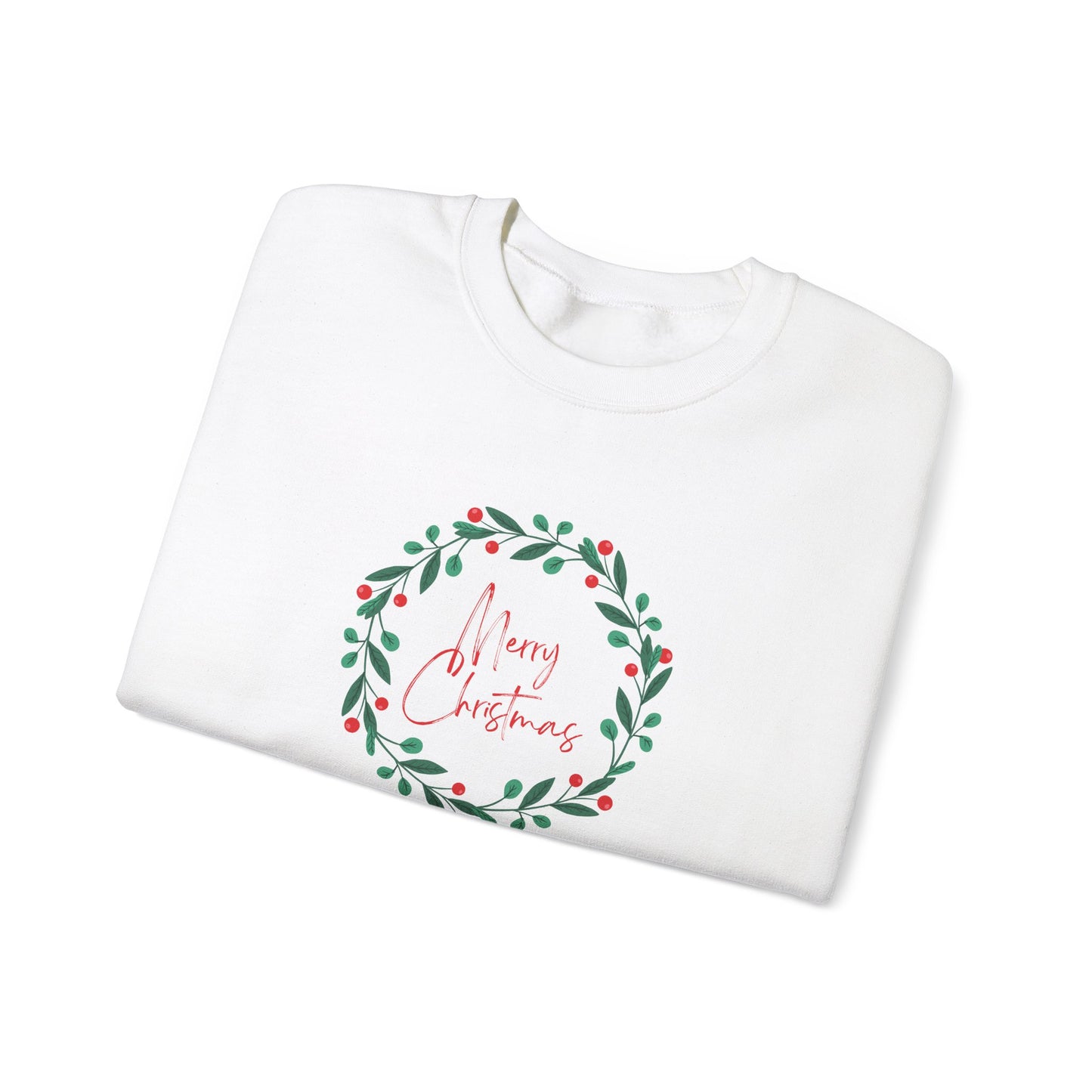 Unisex Heavy Blend Crewneck Sweatshirt Merry Christmas Wreath 🎄✨