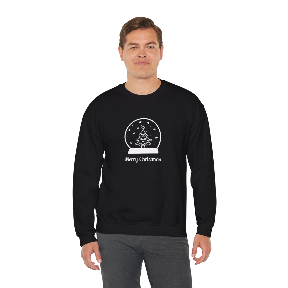 Snow Globe with Merry Christmas 🎄❄️✨ Unisex Heavy Blend Crewneck Sweatshirt