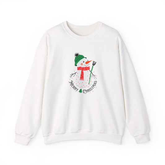 Merry Christmas Snowman ⛄🎄✨ Unisex Heavy Blend Crewneck Sweatshirt