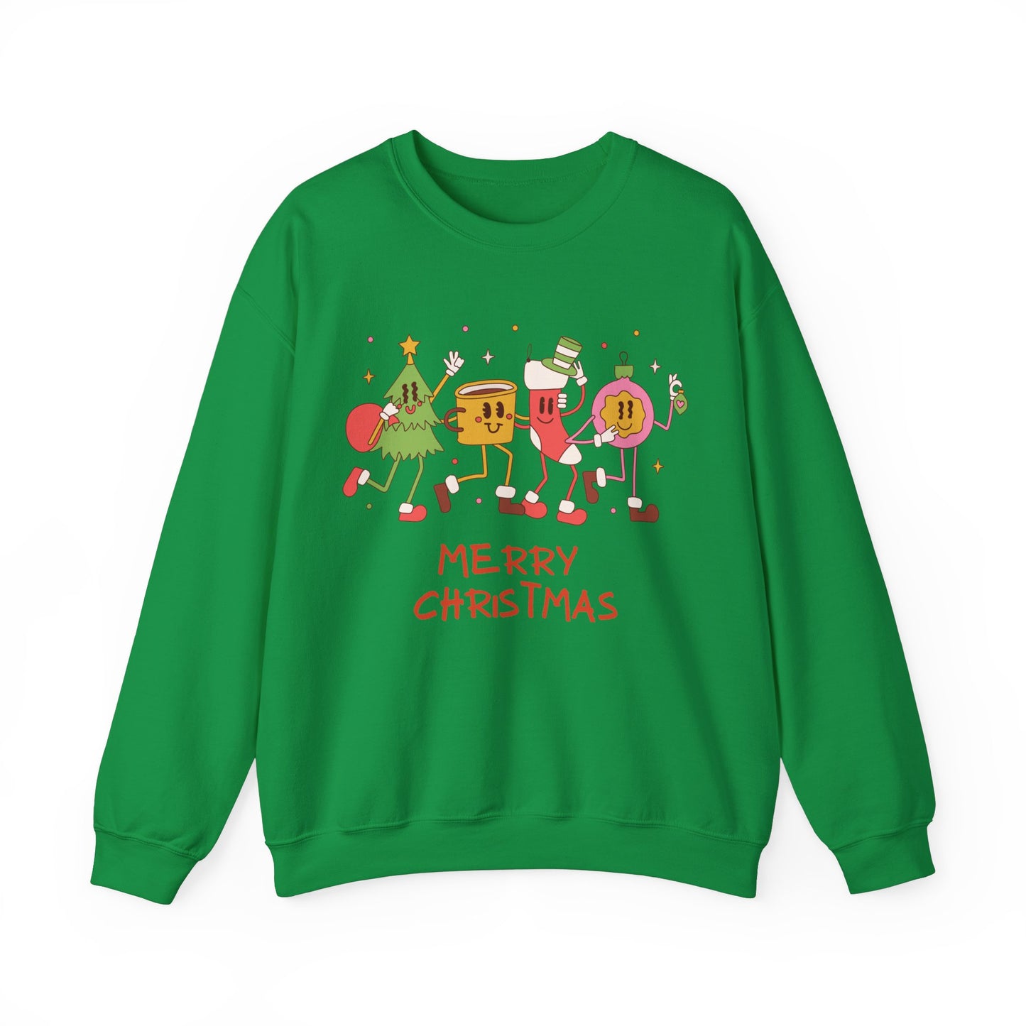 Unisex Heavy Blend Crewneck Sweatshirt Merry Christmas Vintage Style 🎄✨