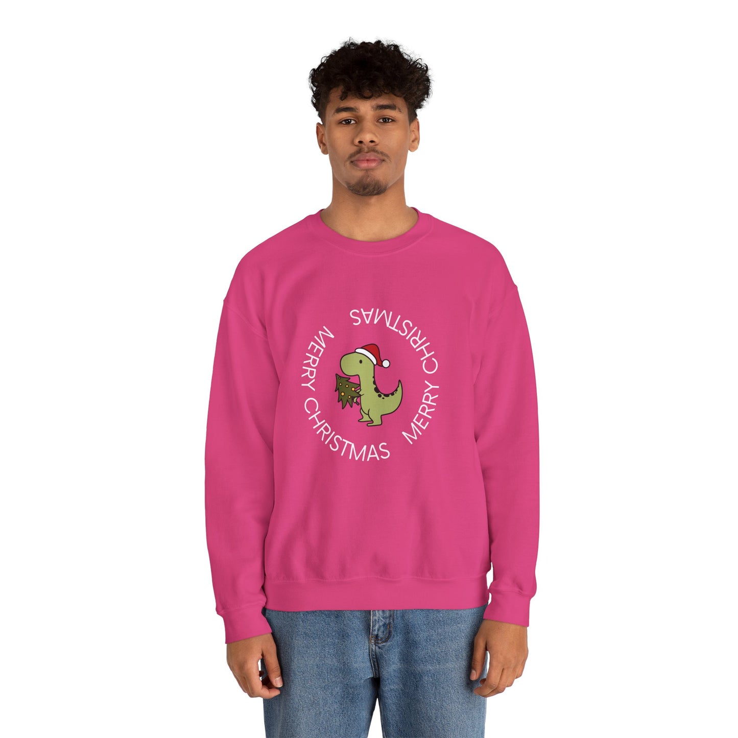 Dino-Merry Christmas 🎄🦖🎅 Unisex Heavy Blend Crewneck Sweatshirt