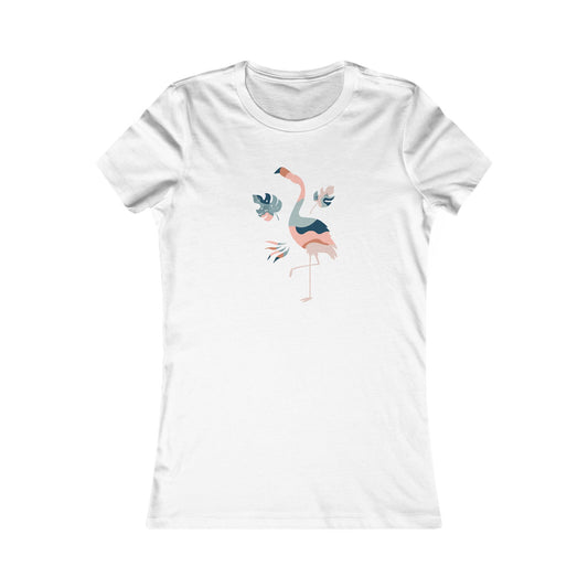 Women's Favorite T-Shirt "Boho Flamingo Fantasy" Playful Pink Flamingo Illustration