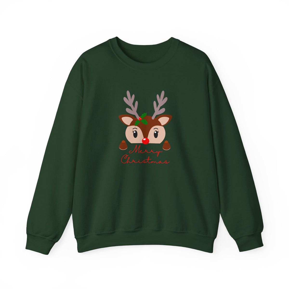 Unisex Heavy Blend Crewneck Sweatshirt Adorable Baby Deer Merry Christmas 🎄🦌✨