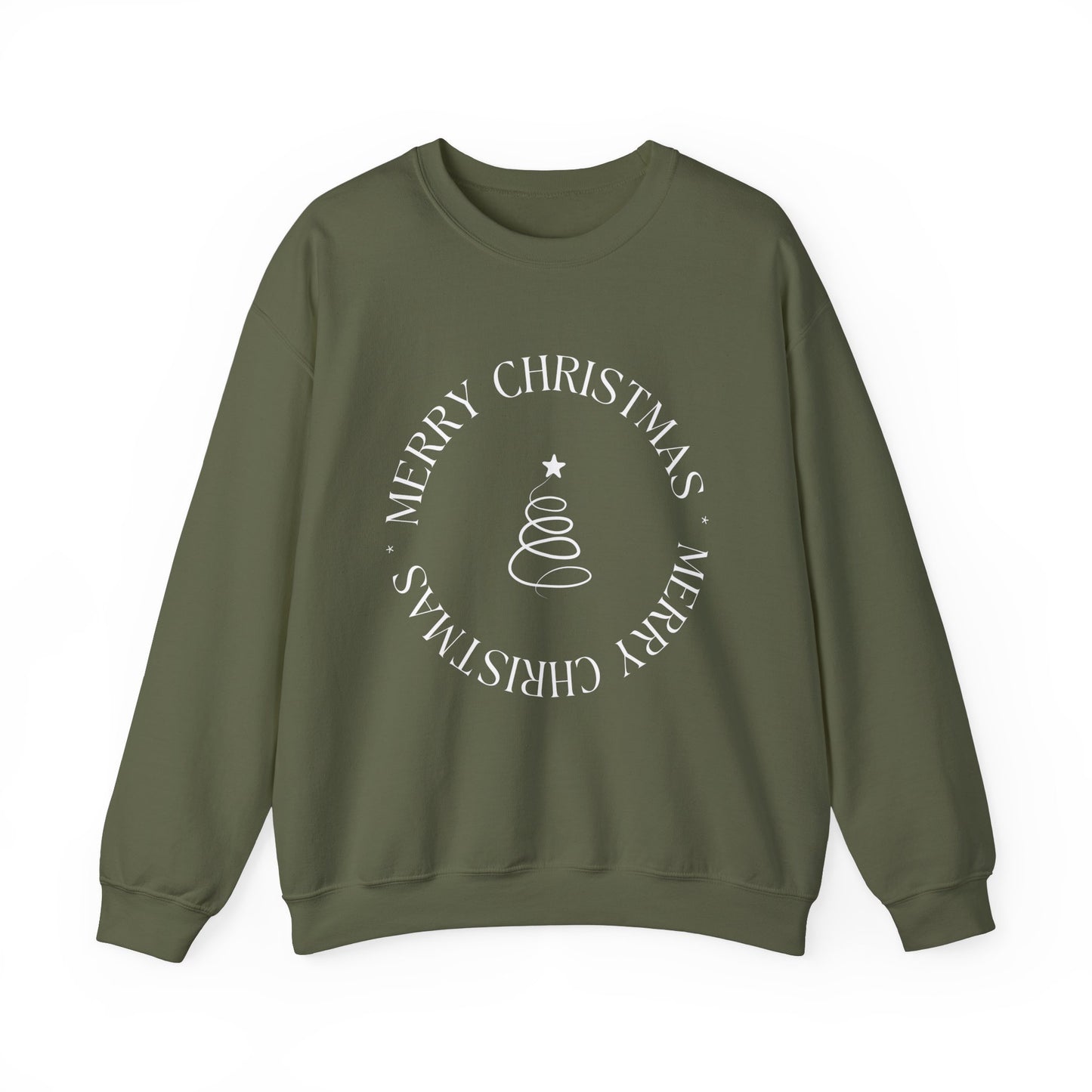 Unisex Heavy Blend Crewneck Sweatshirt Elegant Merry Christmas Tree 🎄✨