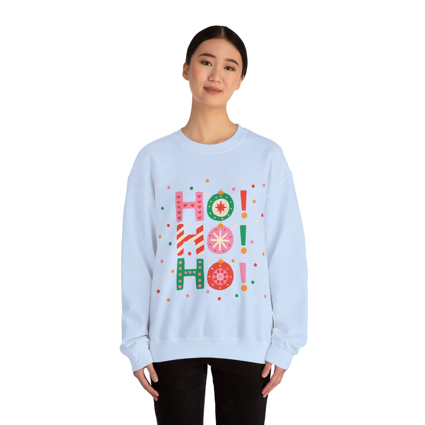 Unisex Heavy Blend Crewneck Sweatshirt Colorful Ho Ho Ho version 2 🎅✨