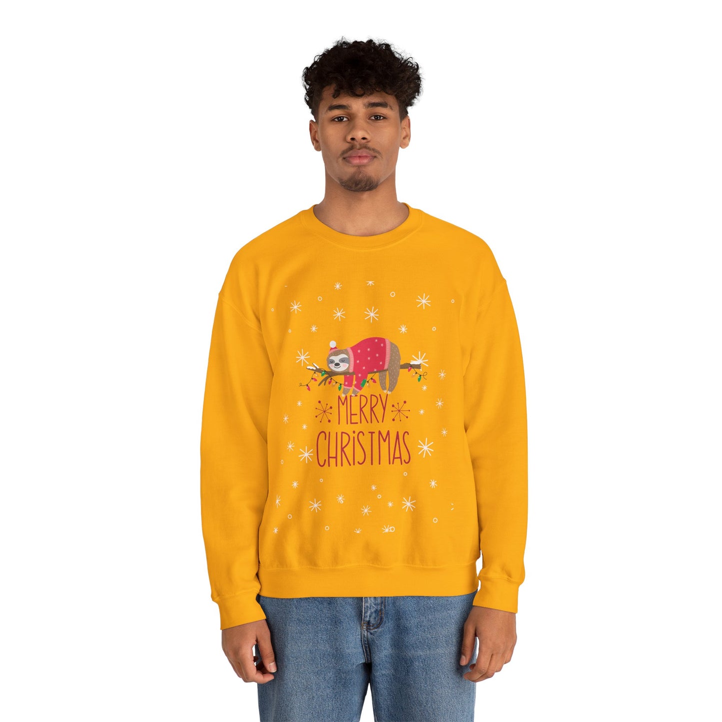 Merry Christmas Sloth 🎄🦥✨ Unisex Heavy Blend Crewneck Sweatshirt