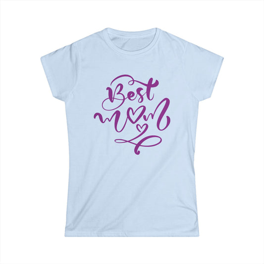 Women's Softstyle Tee Best Mom Purple Color Print