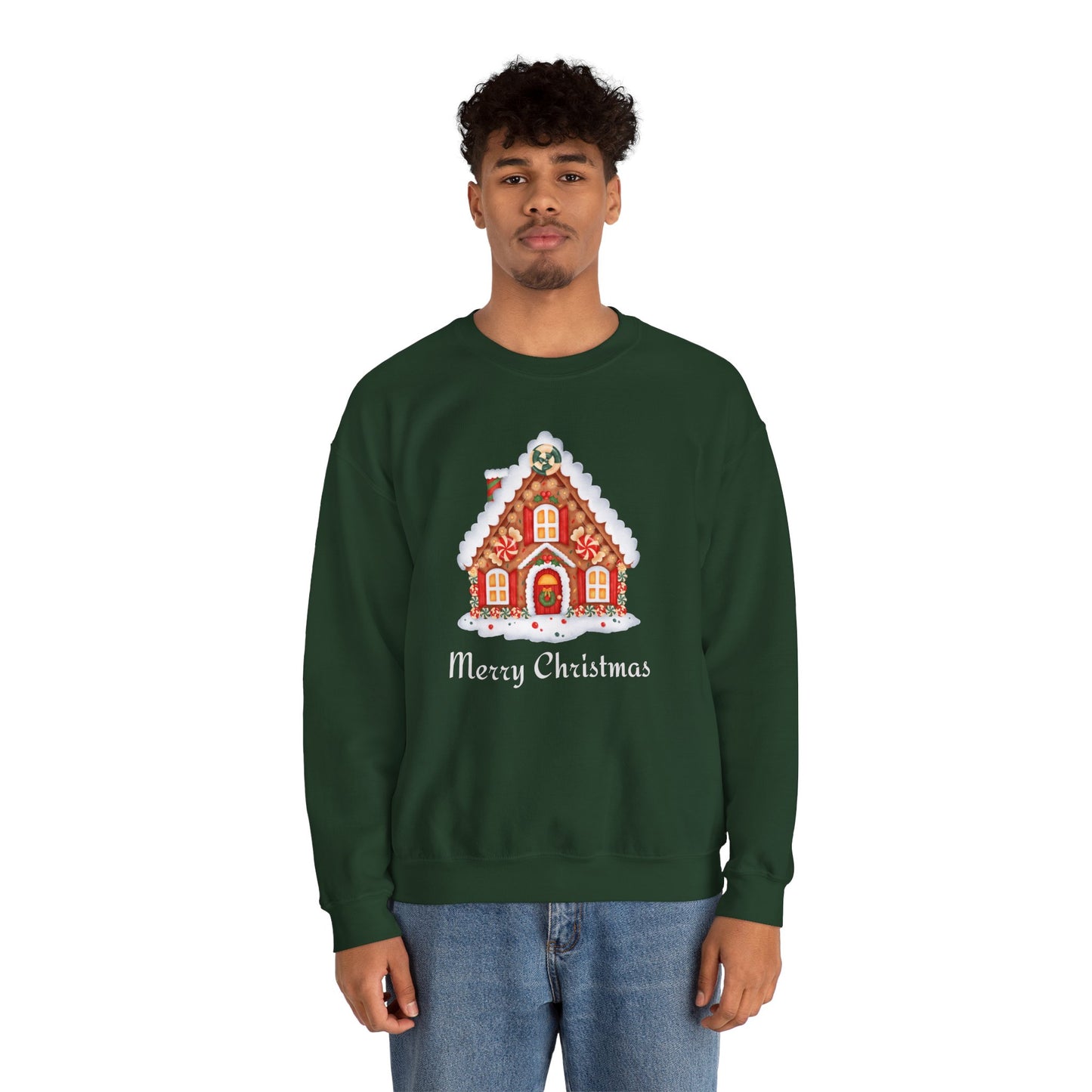 Christmas Gingerbread House 🎄🍬✨ Unisex Heavy Blend Crewneck Sweatshirt