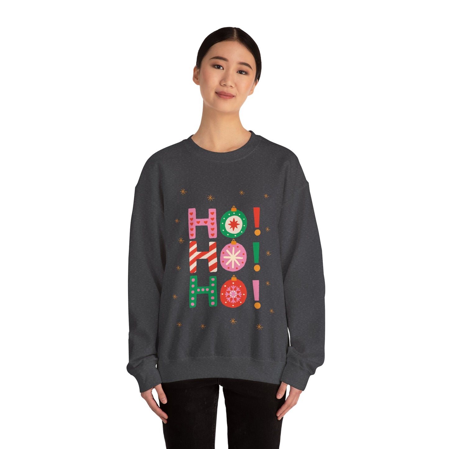 Unisex Heavy Blend Crewneck Sweatshirt Colorful Ho Ho Ho version 1 🎅✨