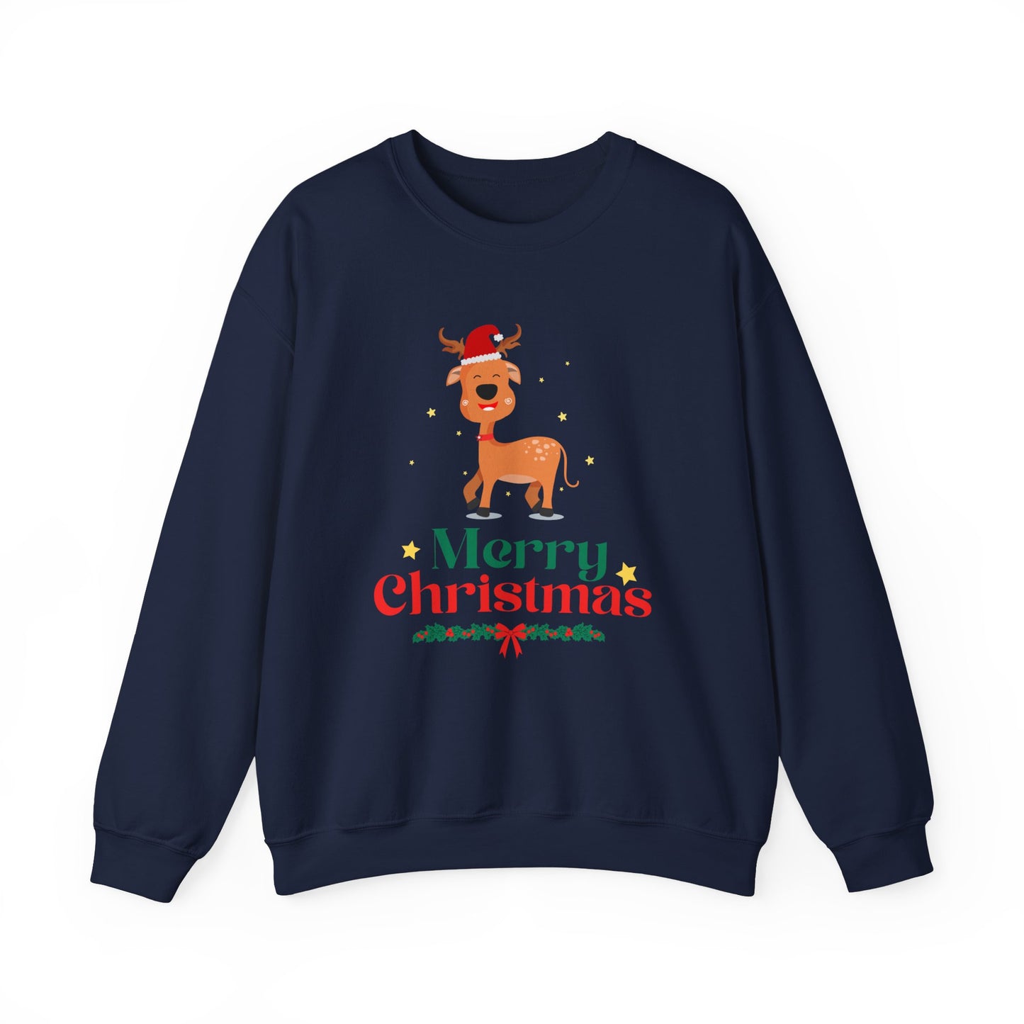 Merry Christmas Reindeer 🎄🦌✨ Unisex Heavy Blend Crewneck Sweatshirt