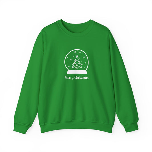 Snow Globe with Merry Christmas 🎄❄️✨ Unisex Heavy Blend Crewneck Sweatshirt