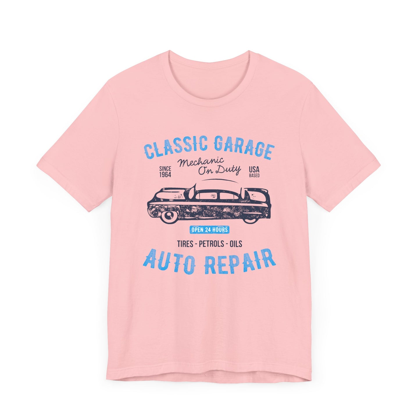 Unisex Jersey Short Sleeve Tee Classic Garage Auto Repair Blue Print