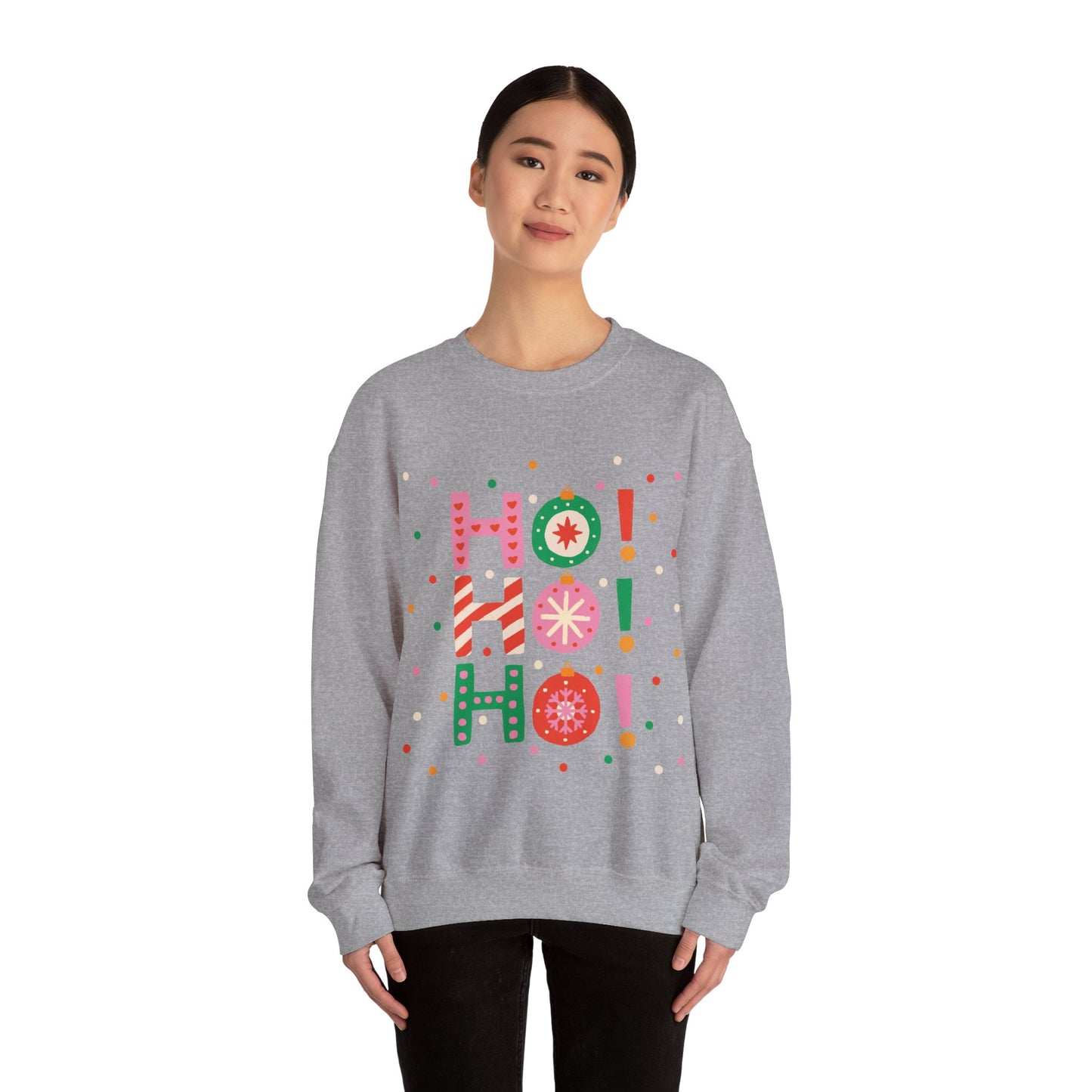 Unisex Heavy Blend Crewneck Sweatshirt Colorful Ho Ho Ho version 2 🎅✨