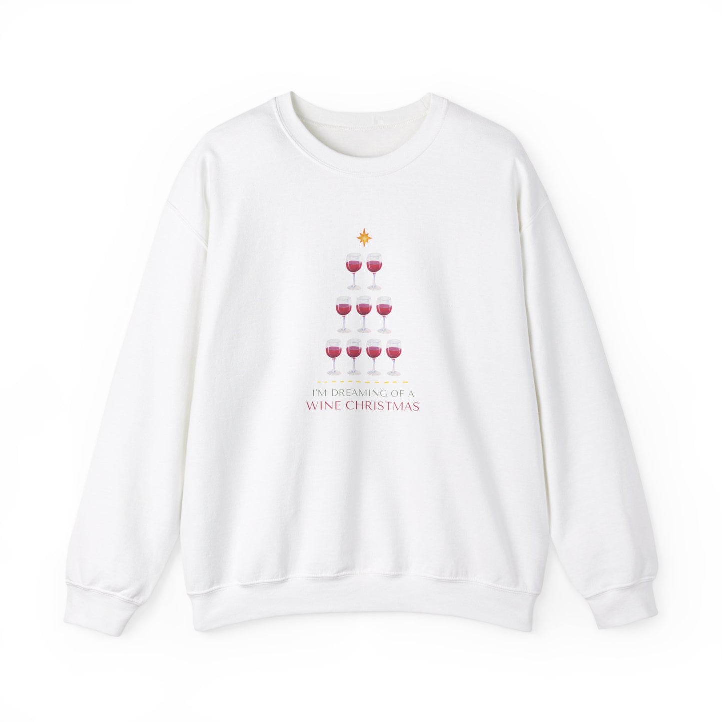 Unisex Heavy Blend Crewneck Sweatshirt I'm Dreaming of a Wine Christmas 🍷🎄✨