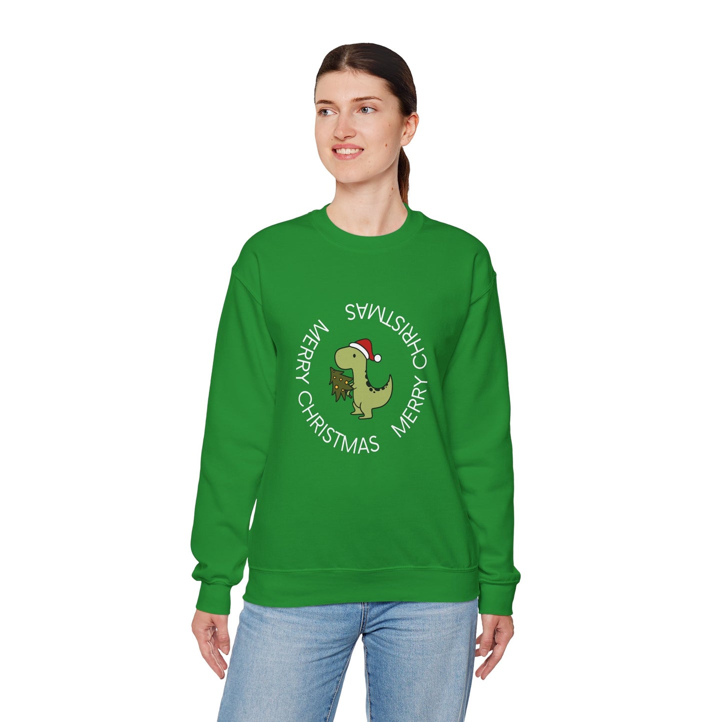 Dino-Merry Christmas 🎄🦖🎅 Unisex Heavy Blend Crewneck Sweatshirt