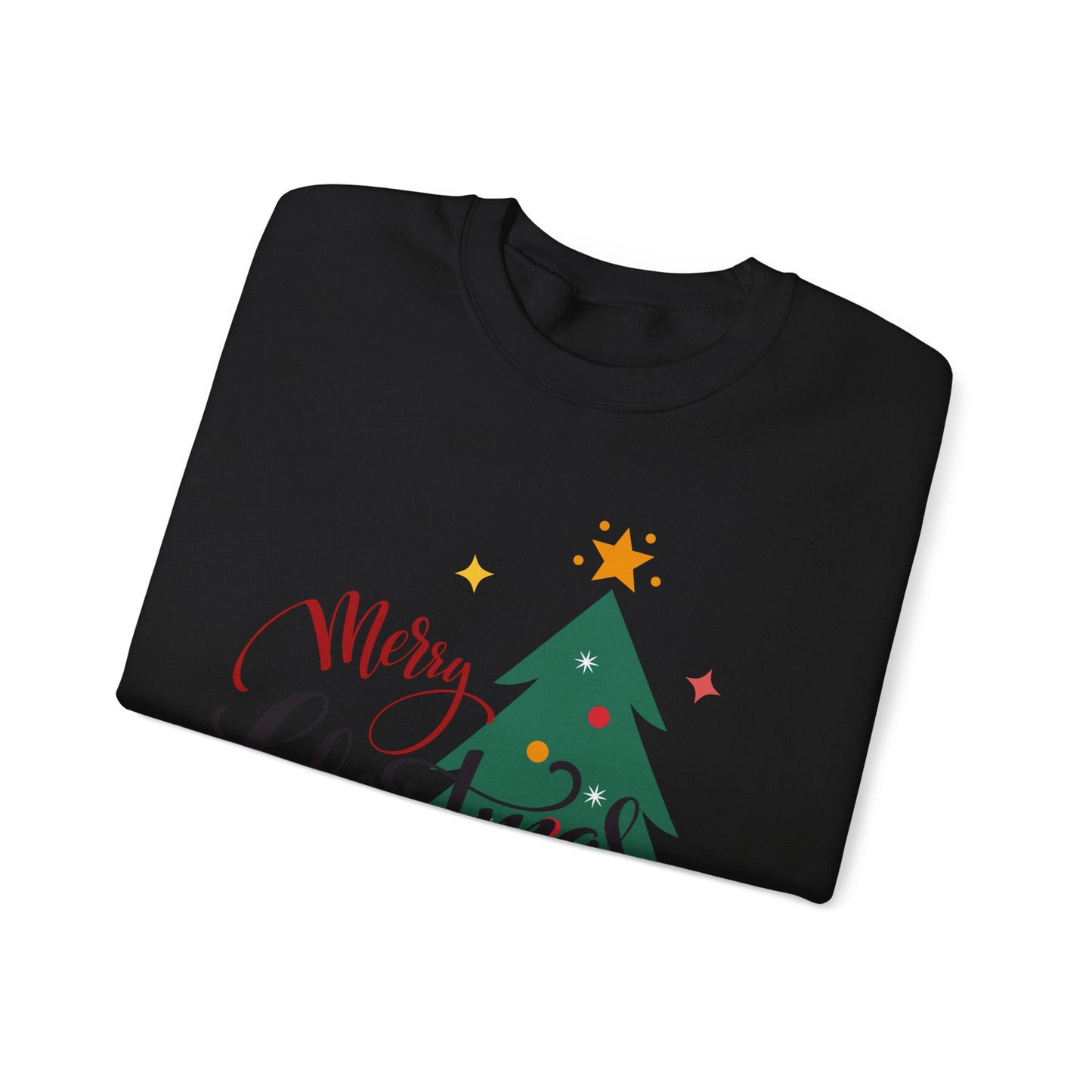 Unisex Heavy Blend Crewneck Sweatshirt Merry Christmas Tree Design 🎄✨