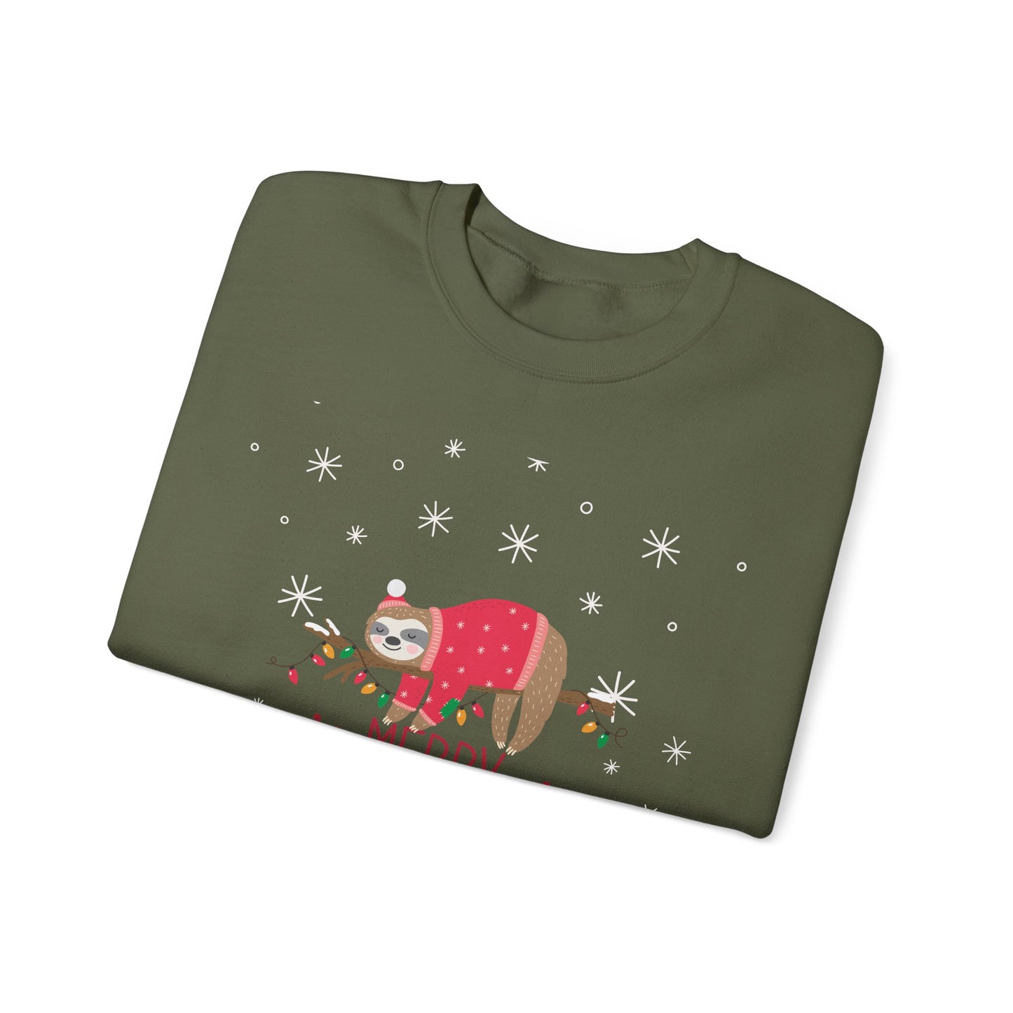 Merry Christmas Sloth 🎄🦥✨ Unisex Heavy Blend Crewneck Sweatshirt