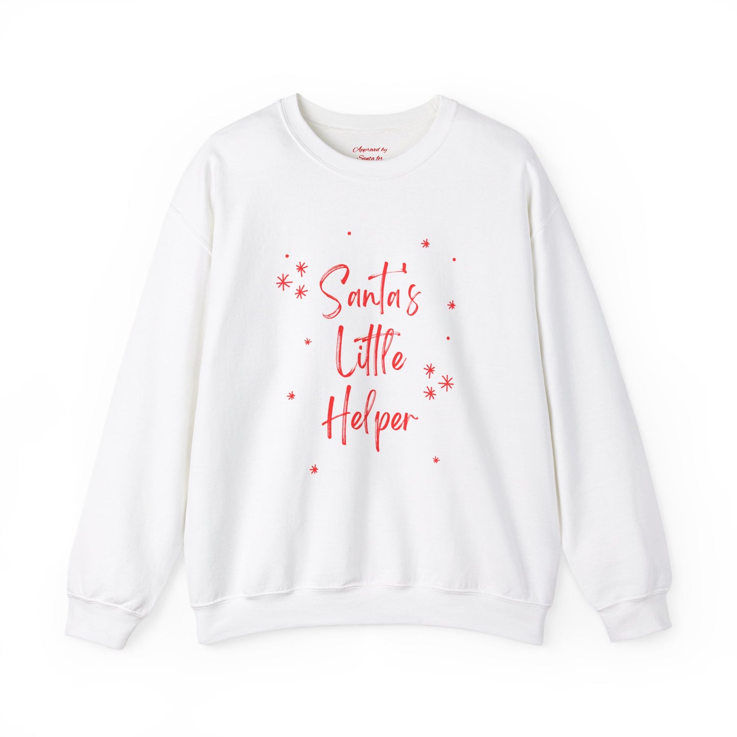 Unisex Heavy Blend Crewneck Sweatshirt Santa's Little Helper with Snowflakes 🎅❄️✨