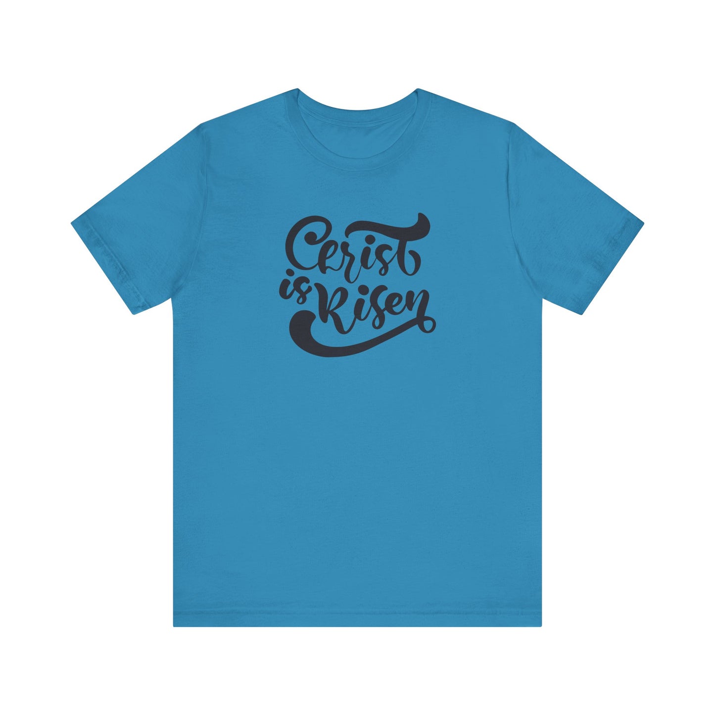 Christ is Risen Black Print Unisex Jersey Short Sleeve Tee