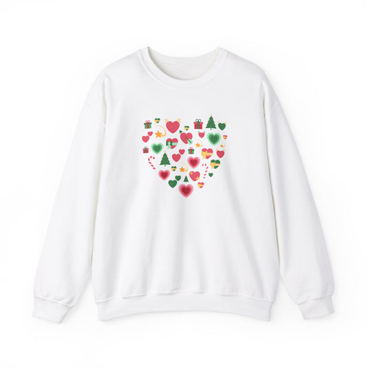 Unisex Heavy Blend Crewneck Sweatshirt Heart of Christmas Elements ❤️🎄✨