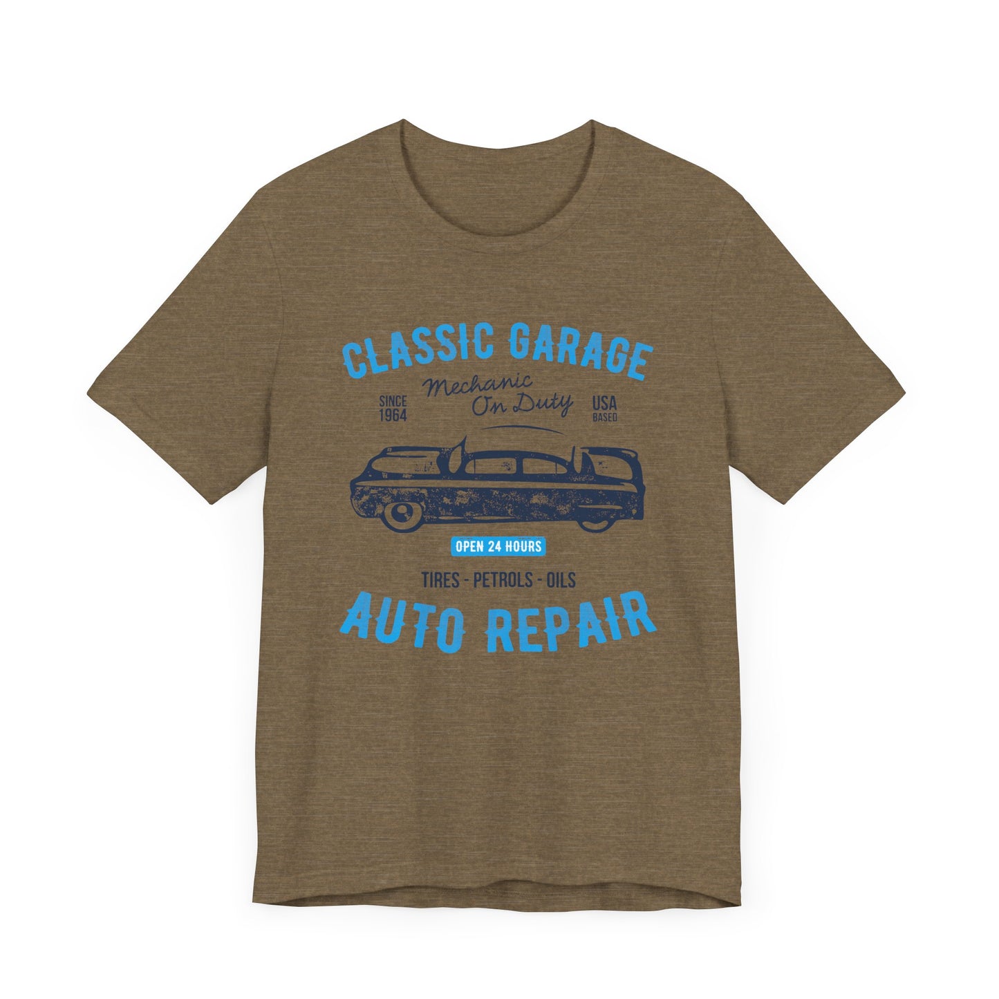 Unisex Jersey Short Sleeve Tee Classic Garage Auto Repair Blue Print