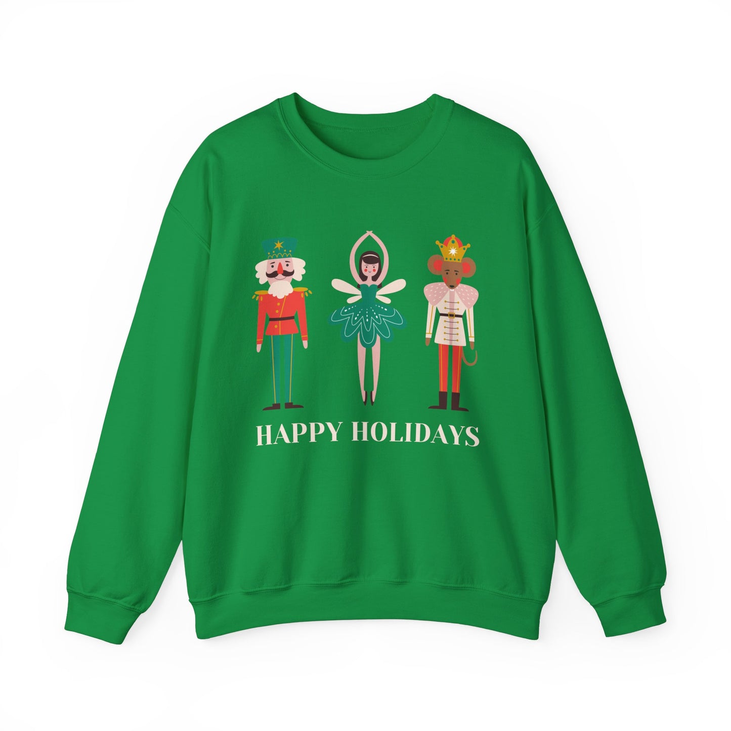 Unisex Heavy Blend Crewneck Sweatshirt Happy Holidays Nutcracker 🎄✨