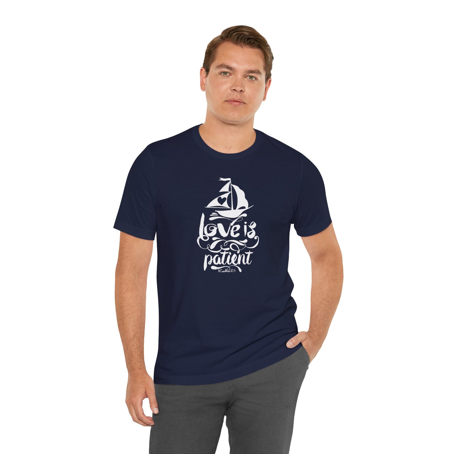 Love Is Patient Corinthians 13:4 Unisex Jersey Short Sleeve Tee