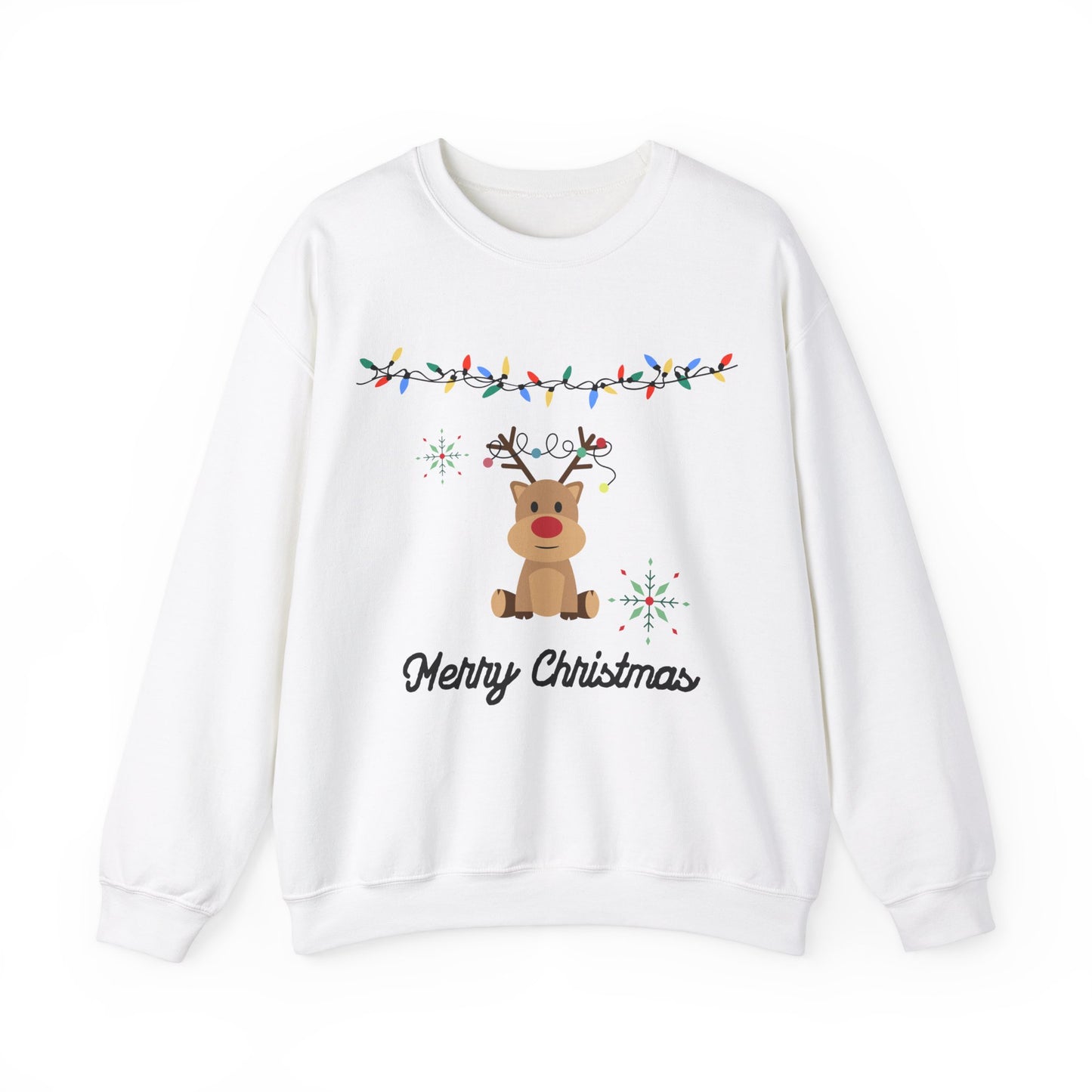 Unisex Heavy Blend Crewneck Sweatshirt Merry Christmas Reindeer 🎄🦌✨