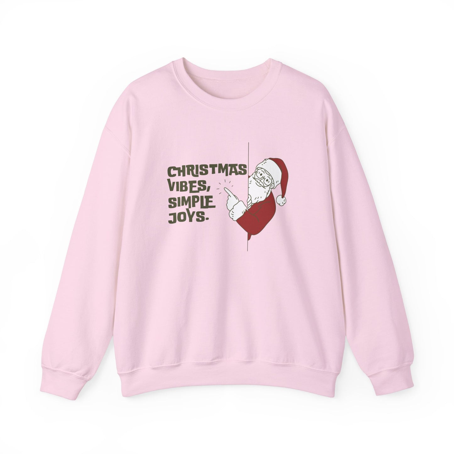 Unisex Heavy Blend Crewneck Sweatshirt Christmas Vibes Simple Joys with Santa 🎅✨