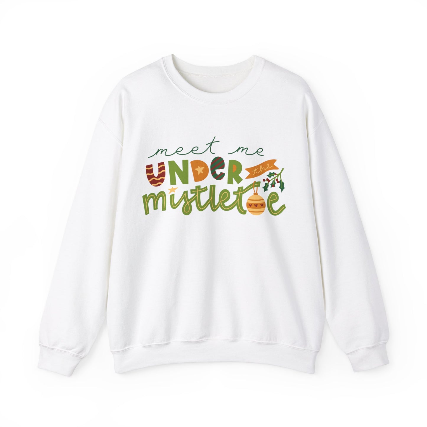 Unisex Heavy Blend Crewneck Sweatshirt Meet Me Under The Mistletoe 🎄💋✨