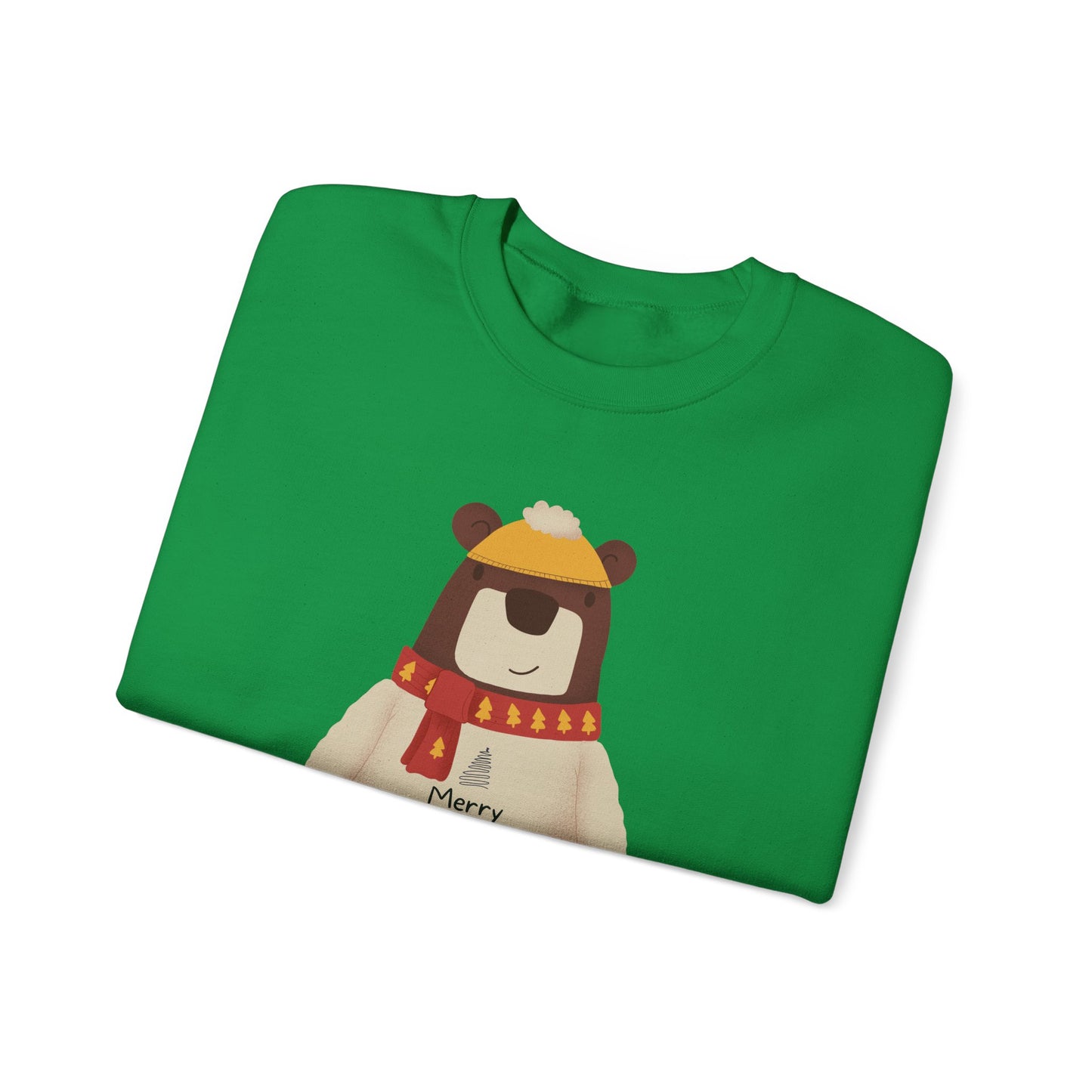 Unisex Heavy Blend Crewneck Sweatshirt Festive Bear in Sweater & Scarf 🎄🐻❤️