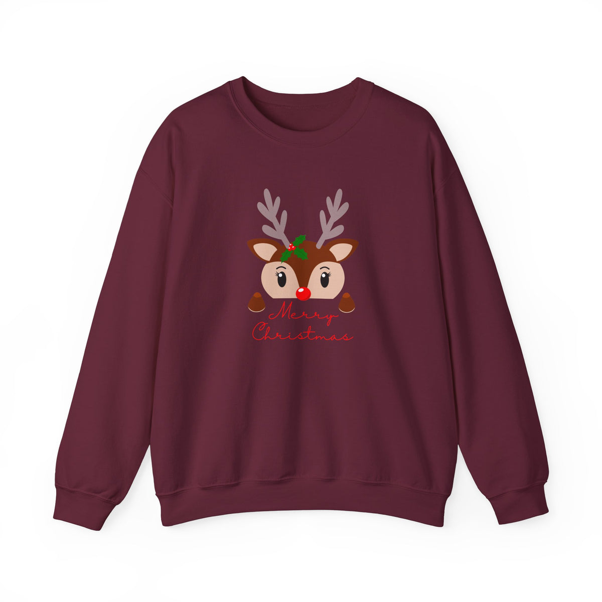 Unisex Heavy Blend Crewneck Sweatshirt Adorable Baby Deer Merry Christmas 🎄🦌✨