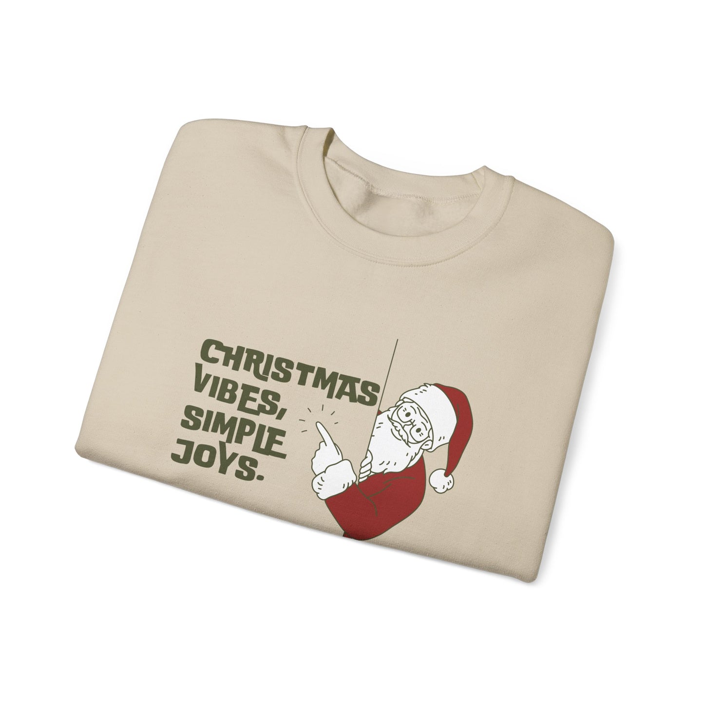 Unisex Heavy Blend Crewneck Sweatshirt Christmas Vibes Simple Joys with Santa 🎅✨