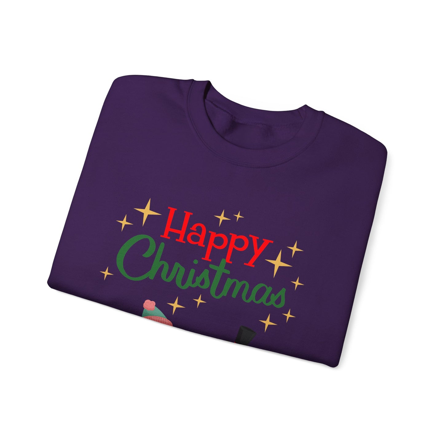 Unisex Heavy Blend Crewneck Sweatshirt Happy Christmas with Penguins 🎄🐧✨