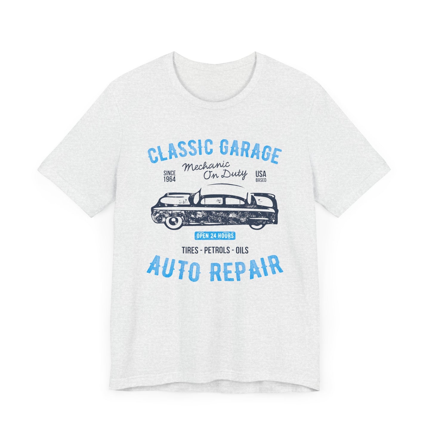 Unisex Jersey Short Sleeve Tee Classic Garage Auto Repair Blue Print