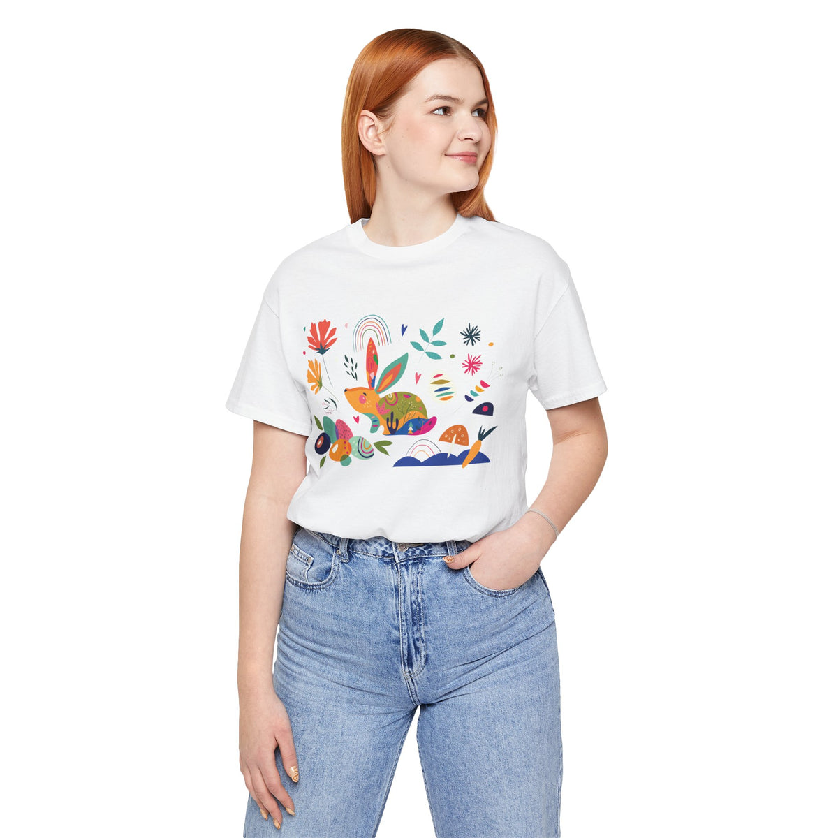 Hoppy Easter Colorful Boho Spring Collage Unisex Jersey Short Sleeve Tee