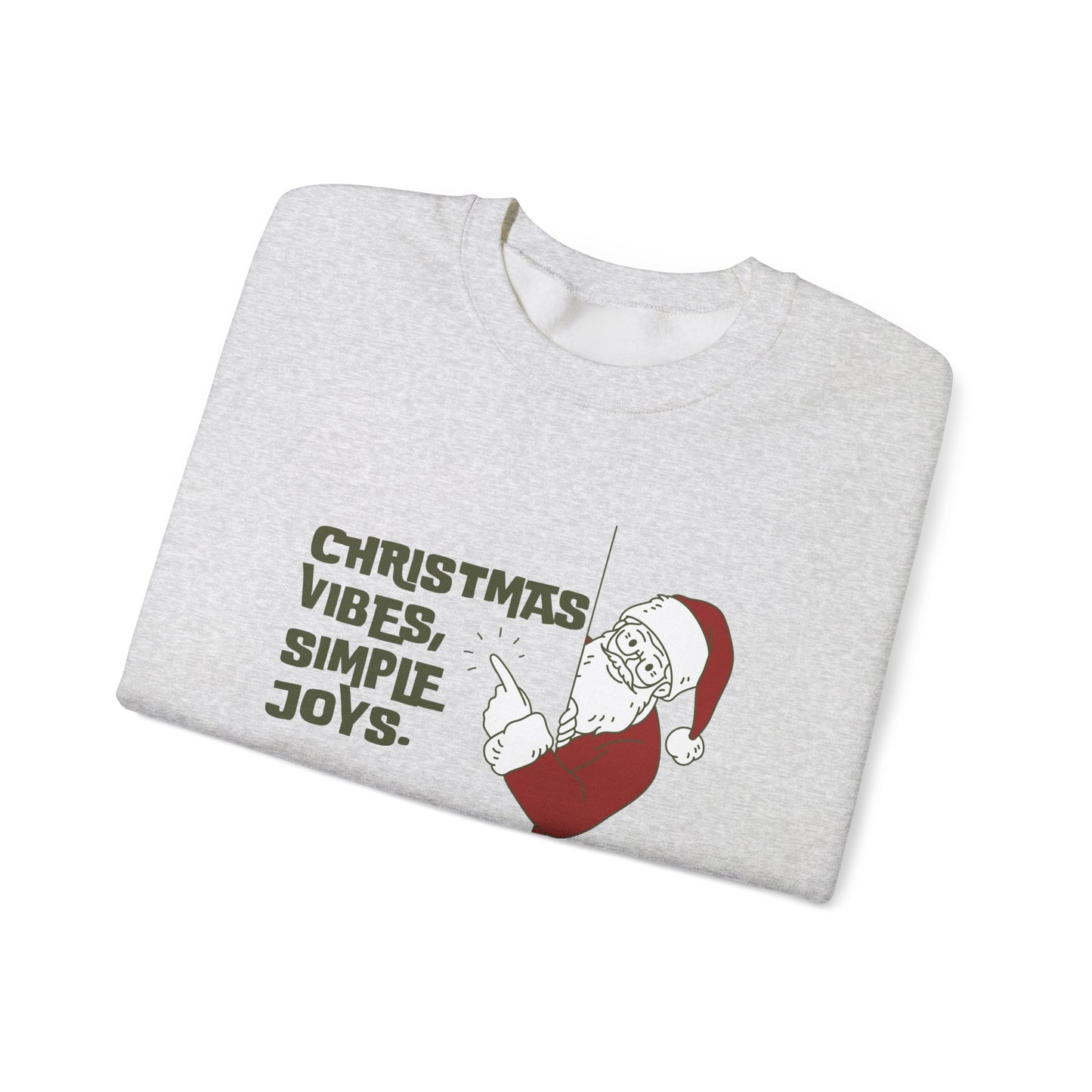 Unisex Heavy Blend Crewneck Sweatshirt Christmas Vibes Simple Joys with Santa 🎅✨