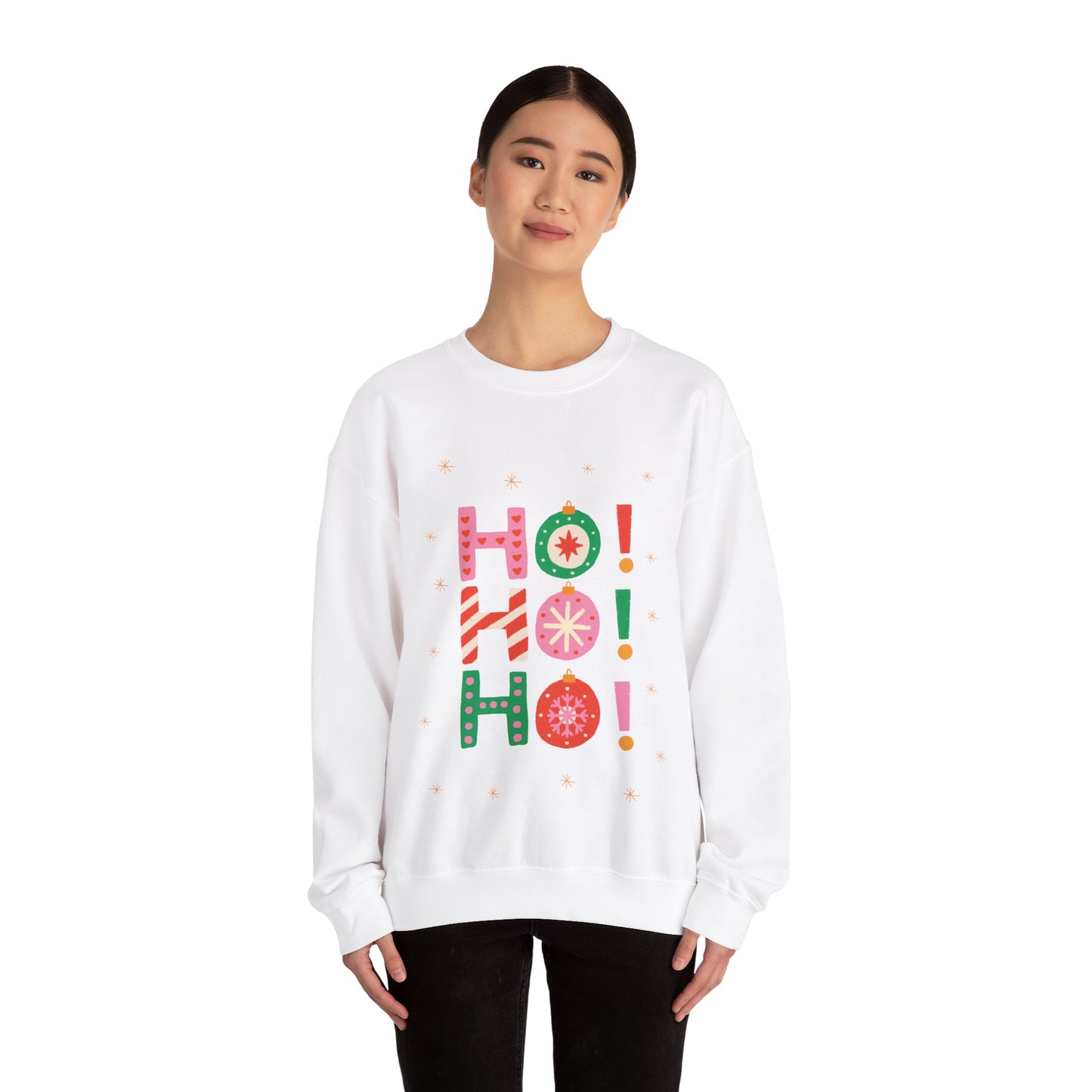 Unisex Heavy Blend Crewneck Sweatshirt Colorful Ho Ho Ho version 1 🎅✨