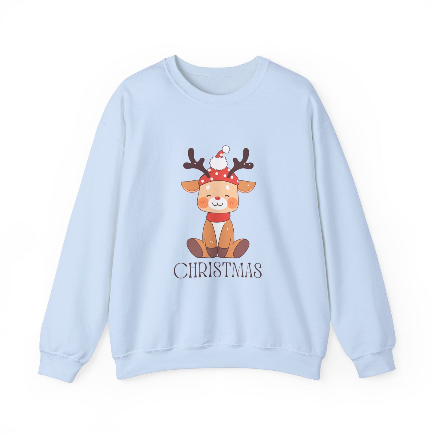 Unisex Heavy Blend Crewneck Sweatshirt Sitting Deer with Christmas 🎄🦌✨