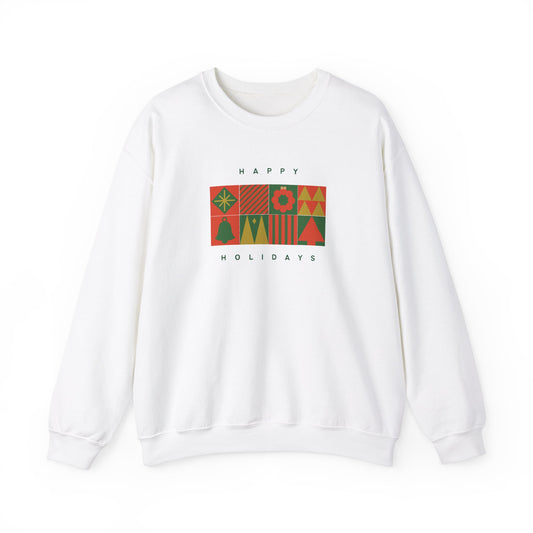 Unisex Heavy Blend Crewneck Sweatshirt Happy Holidays with Festive Elements 🎉🎄✨