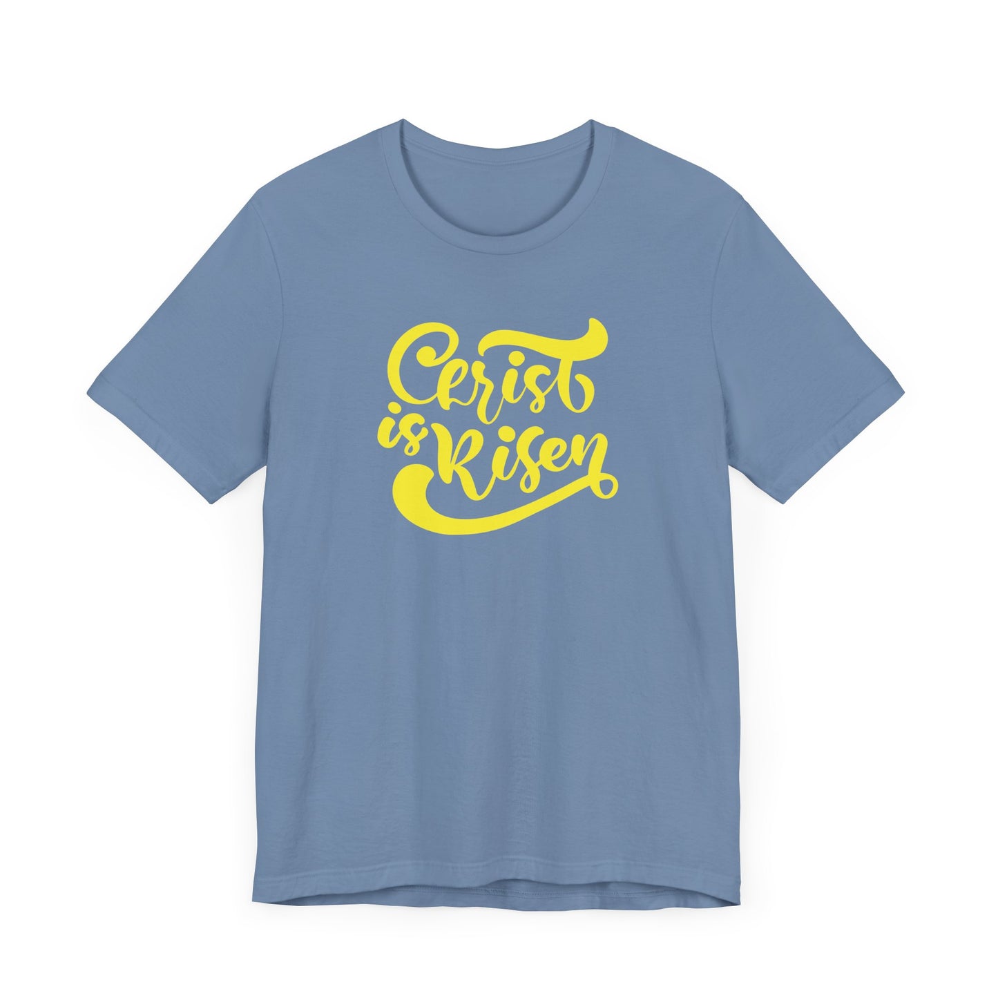 Christ is Risen Yellow Print Unisex Jersey Short Sleeve Tee