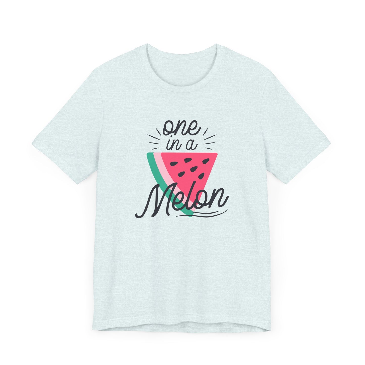 Unisex Jersey Short Sleeve Tee Soft Cotton "One In A Melon" Watermelon Print