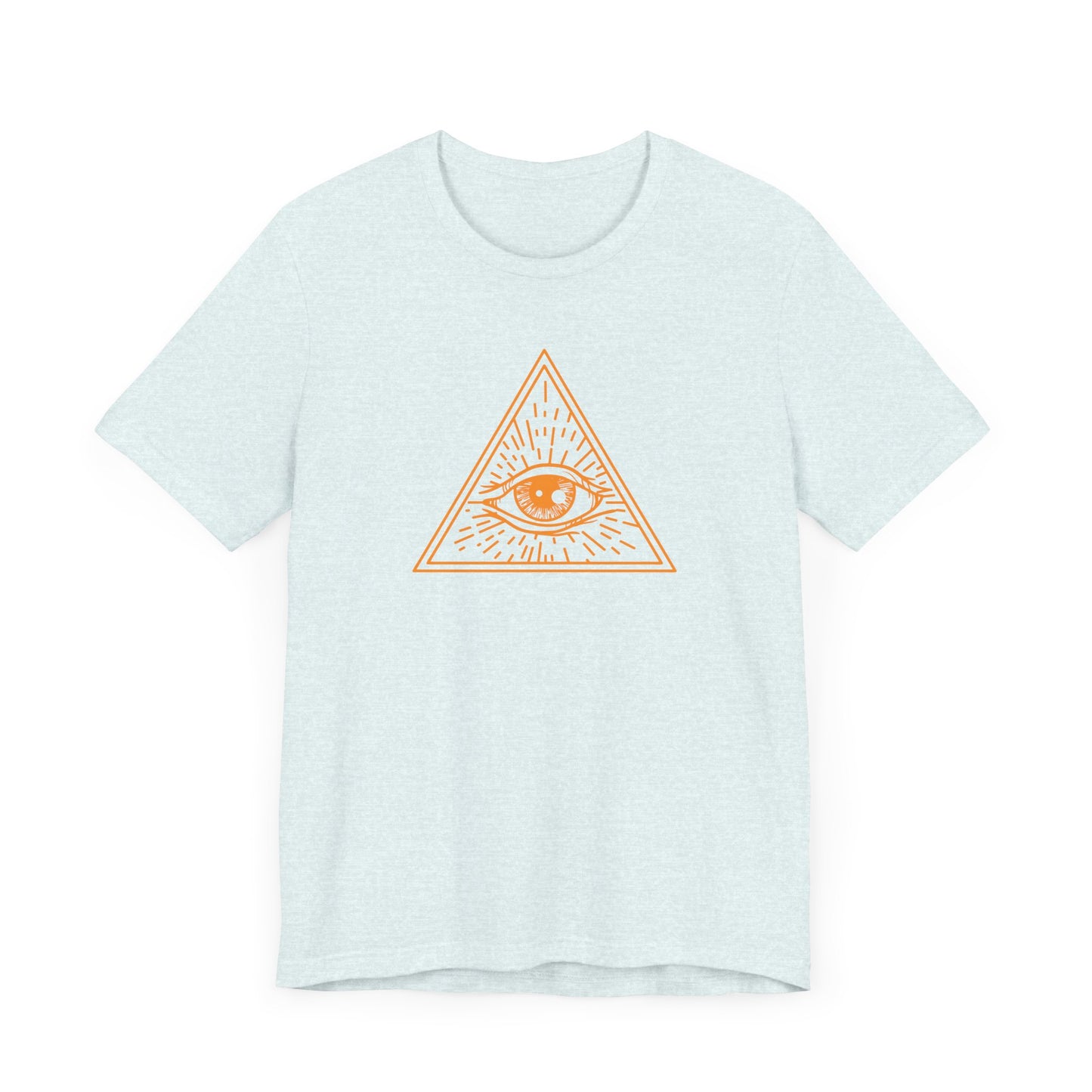 Unisex Jersey Short Sleeve Tee "Eye of Providence" All Seeing Eye Orange Print