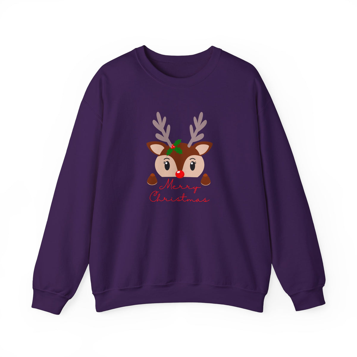 Unisex Heavy Blend Crewneck Sweatshirt Adorable Baby Deer Merry Christmas 🎄🦌✨
