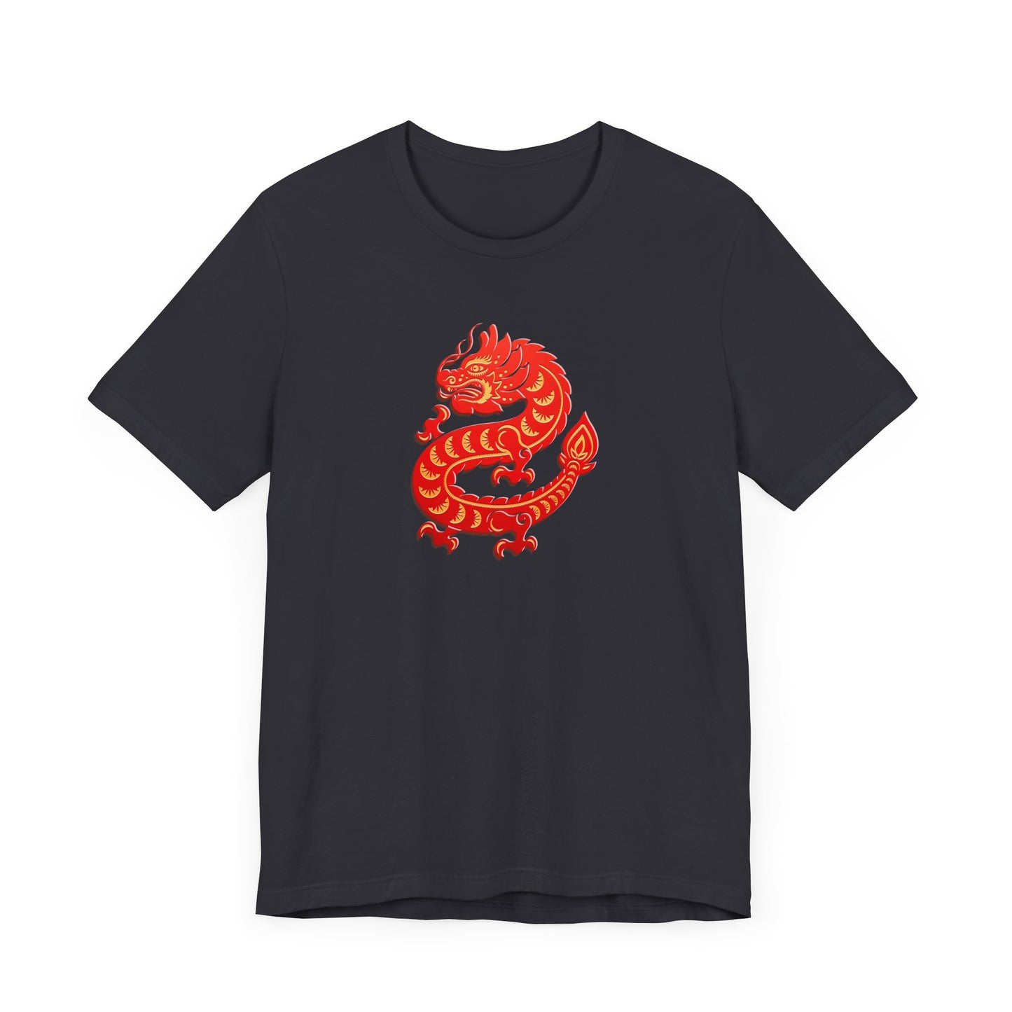 Unisex Jersey Short Sleeve Tee Dragon Magic Chinese New Year Red & Yellow